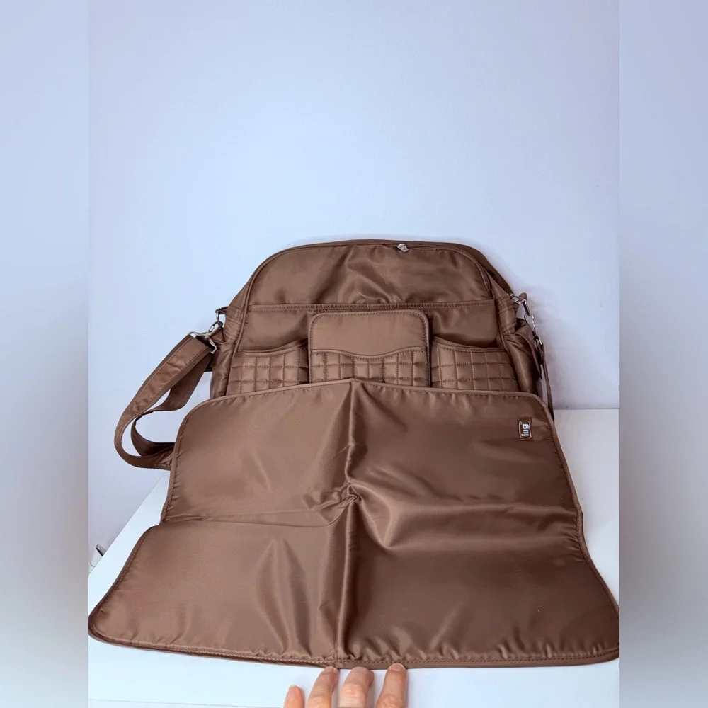 Lug Tuk Tuk Brown Quited Carry All Baby Diaper Bag Changing Pad Travel Overnight